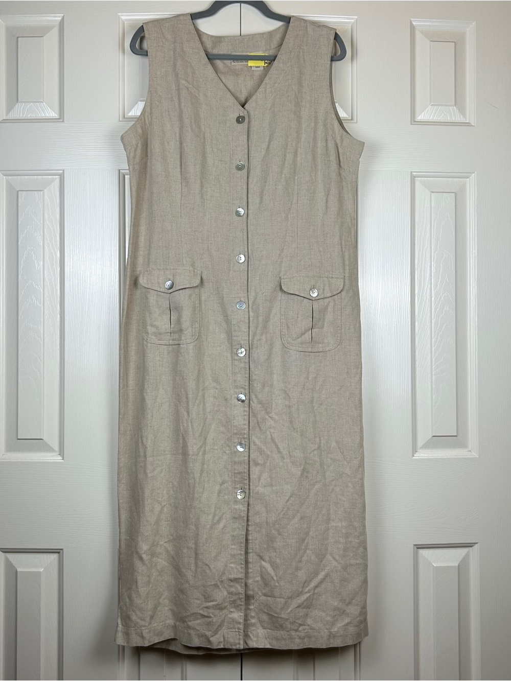 Vintage St John’s Bay Linen Midi Button Down Dress